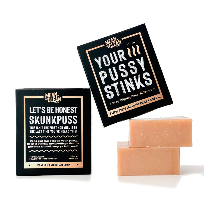 Your Pussy Stinks - Peaches and Cream Soap - Natural Handmade Soap - Funny Gag Gift For Friends